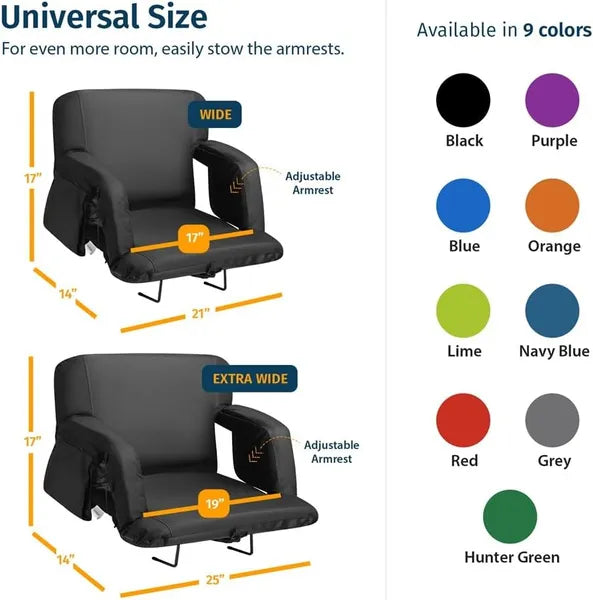 Web Based Premium Reclining Stadium Seat For Bleachers With Back Support