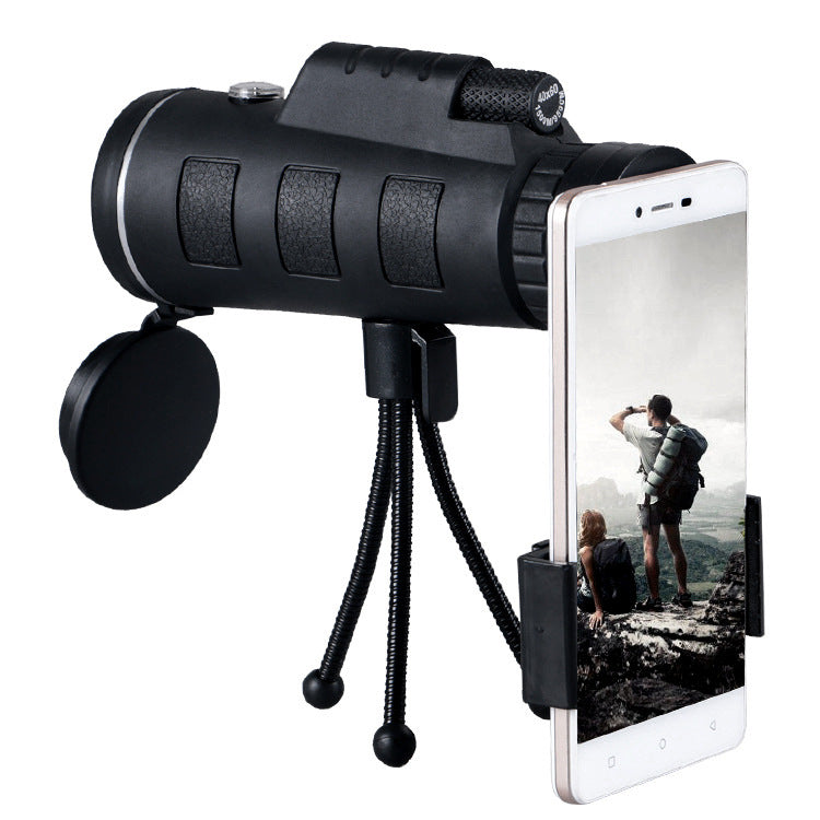 Web Based Compatible with Apple, Monocular Telescope Zoom Scope with Compass Phone Clip Tripod