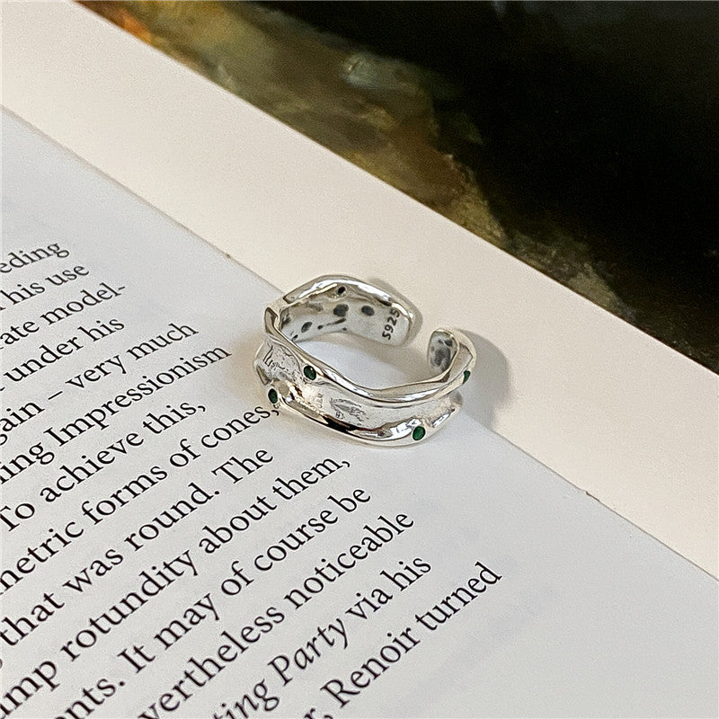 Web Based Women's Simple Sterling Silver Vintage Statement Ring