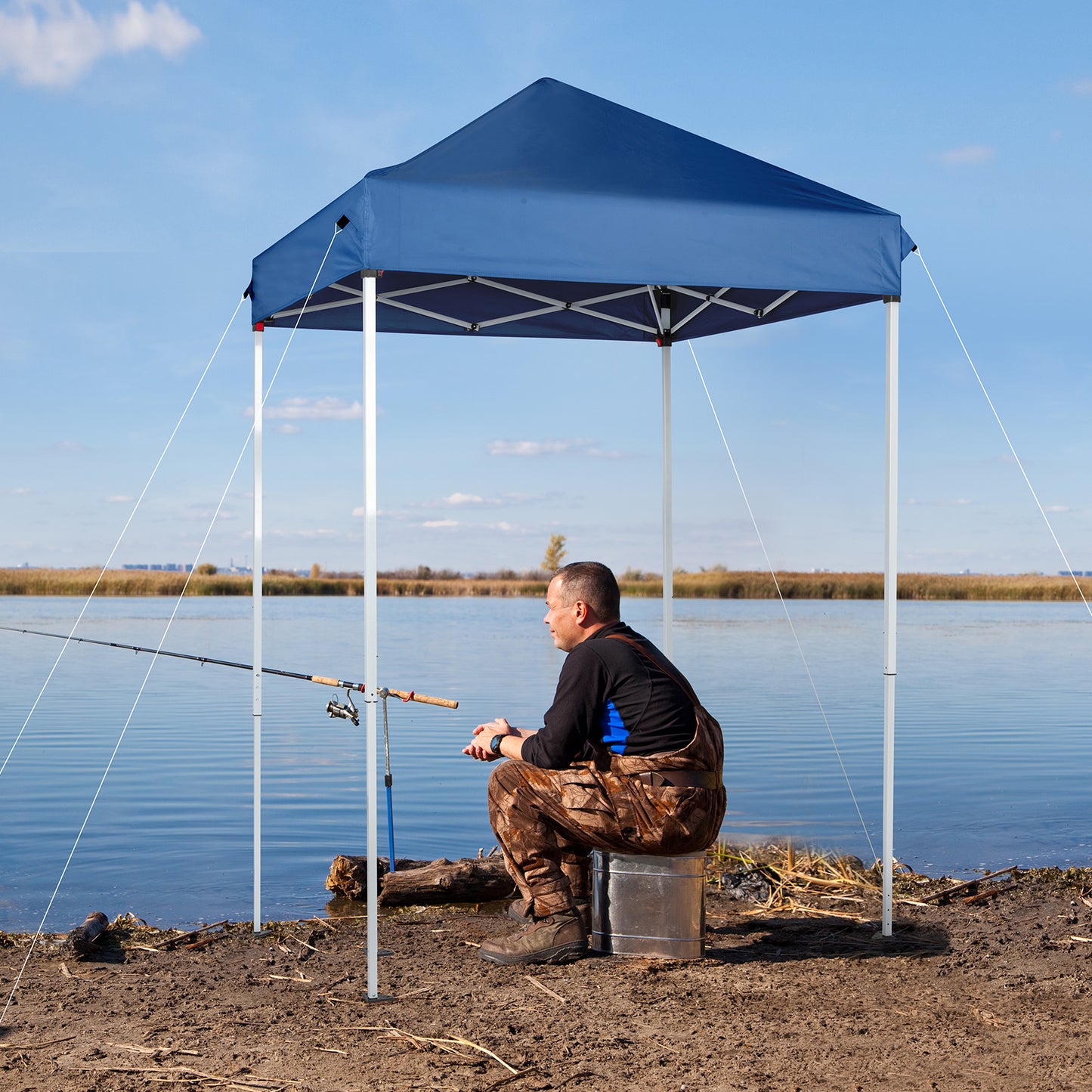 Web Based 5X5ft Blue, Outdoor Awning, Foldable