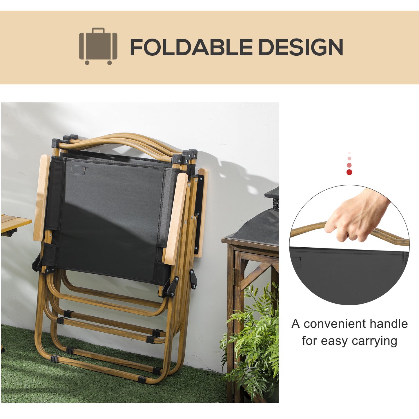 Web Based 2 Pack Folding Camping Chair, Lightweight & Portable Beach Chairs Armchairs, Perfect for Festivals, Fishing, Picnic and Hiking, Black