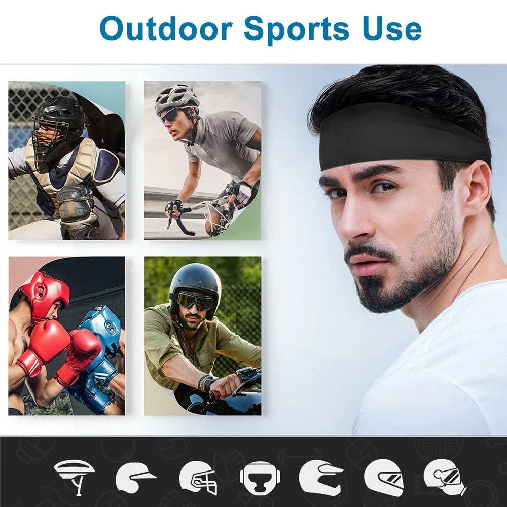 Web Based 3x Mens Women Sweat Sweatband Headband Stretch Sports Head Band Yoga Gym Running