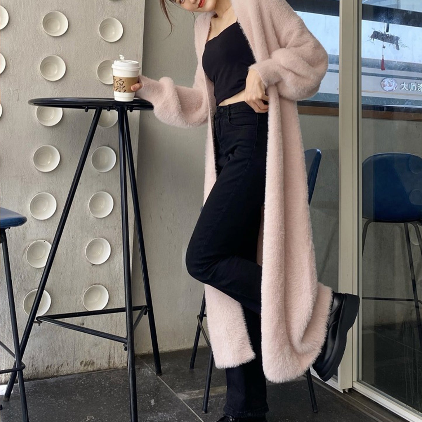 Web Based Soft Long Cardigan Coat, Trendy Leisure Warm Sweater, Basic Cozy Soft Daily Outfit, Office Wear Sweater, Cozy Knitted Retro Outfit