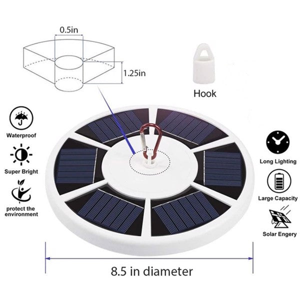 Web Based Solar Flagpole Light Strip Hook For Tent Camping
