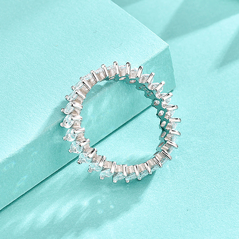 Web Based Women's Zircon Marquise Full Diamond Ring