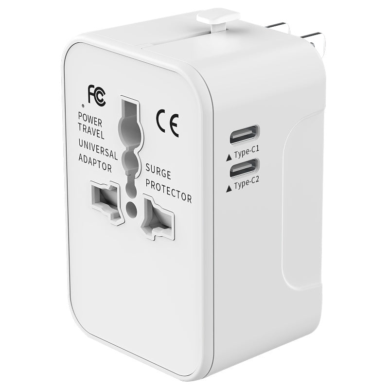 Web Based Travel Adapter Worldwide All In One International Power Adapter Universal Adapter Plug With 2.1A Dual USB Charging Ports For Asia Europe UK AUS And USA