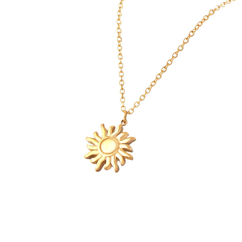 Wb Based Designer Model Necklace Women's Trendy Sun Pendant