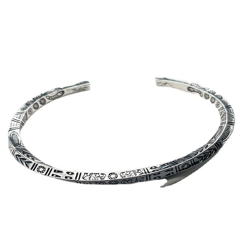Web Based Bohemian Retro Totem Titanium Steel Bracelet