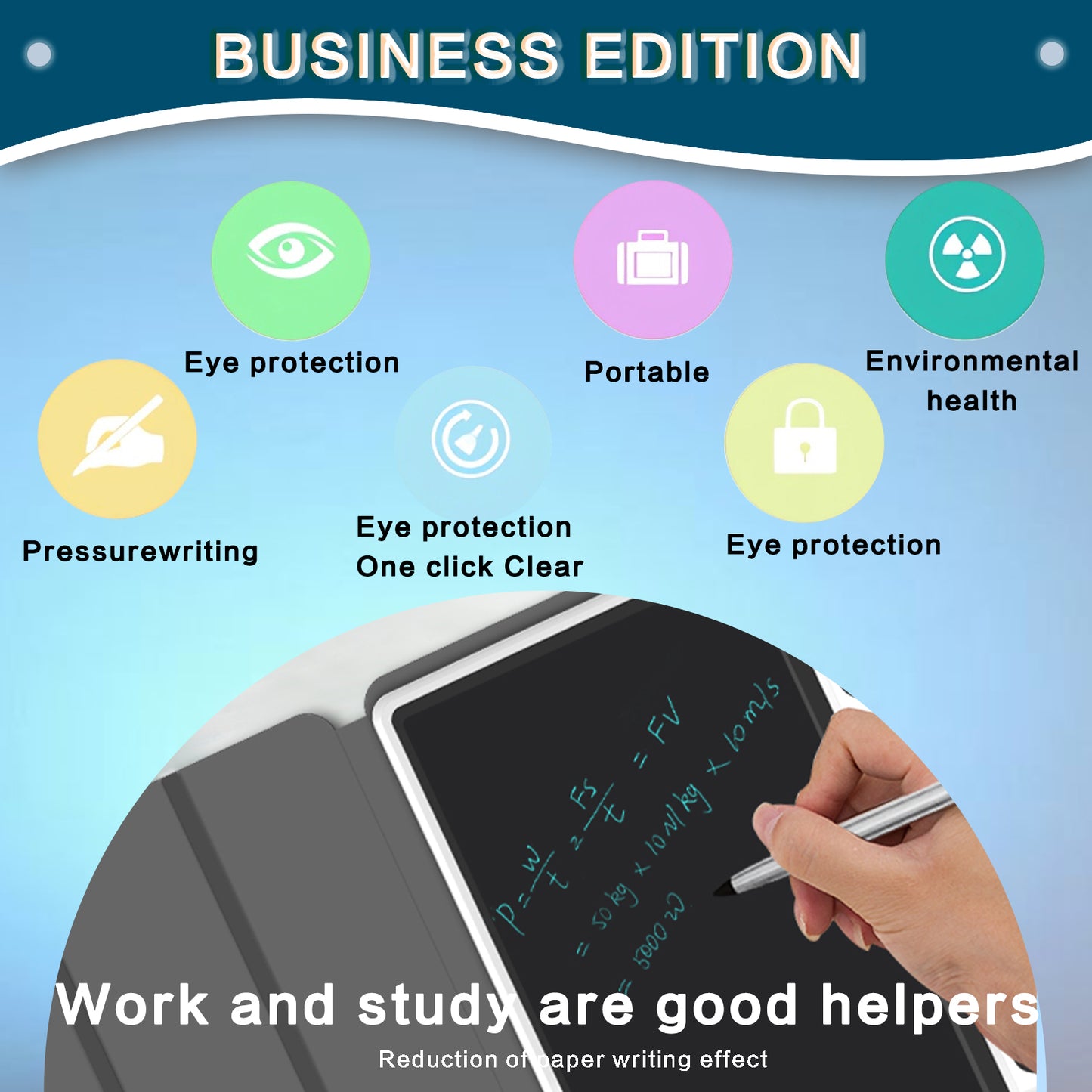 Web Based Eye-Friendly Blue-Light Free LCD Writing Tablet, Flip Case Stand Design, One-Clear Erase Portable Paperless Board For Kids Learning & Office Draft