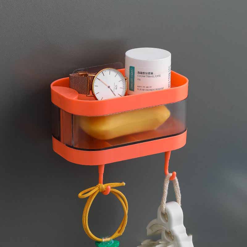 WebBased Bathroom Soap Box Wall-mounted Multi-layer Soap Box Toilet Rotatable Drain Soap Box Multifunctional Toiletry Rack Wall Shelf