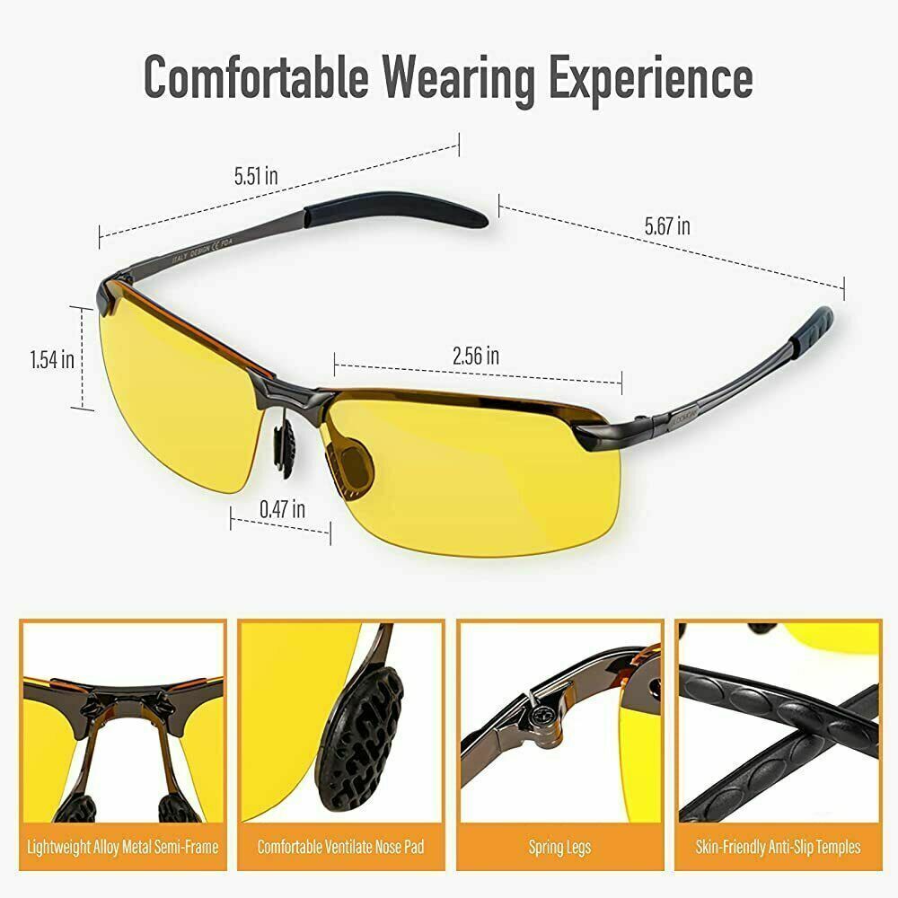 Web Based Polarized HD Night Driving Vision Glasses For Men & Women Aviator Sunglasses