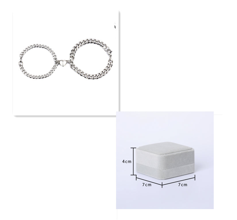Web Based Love Magnet Attracts a Pair Of Male And Female Couple Bracelets