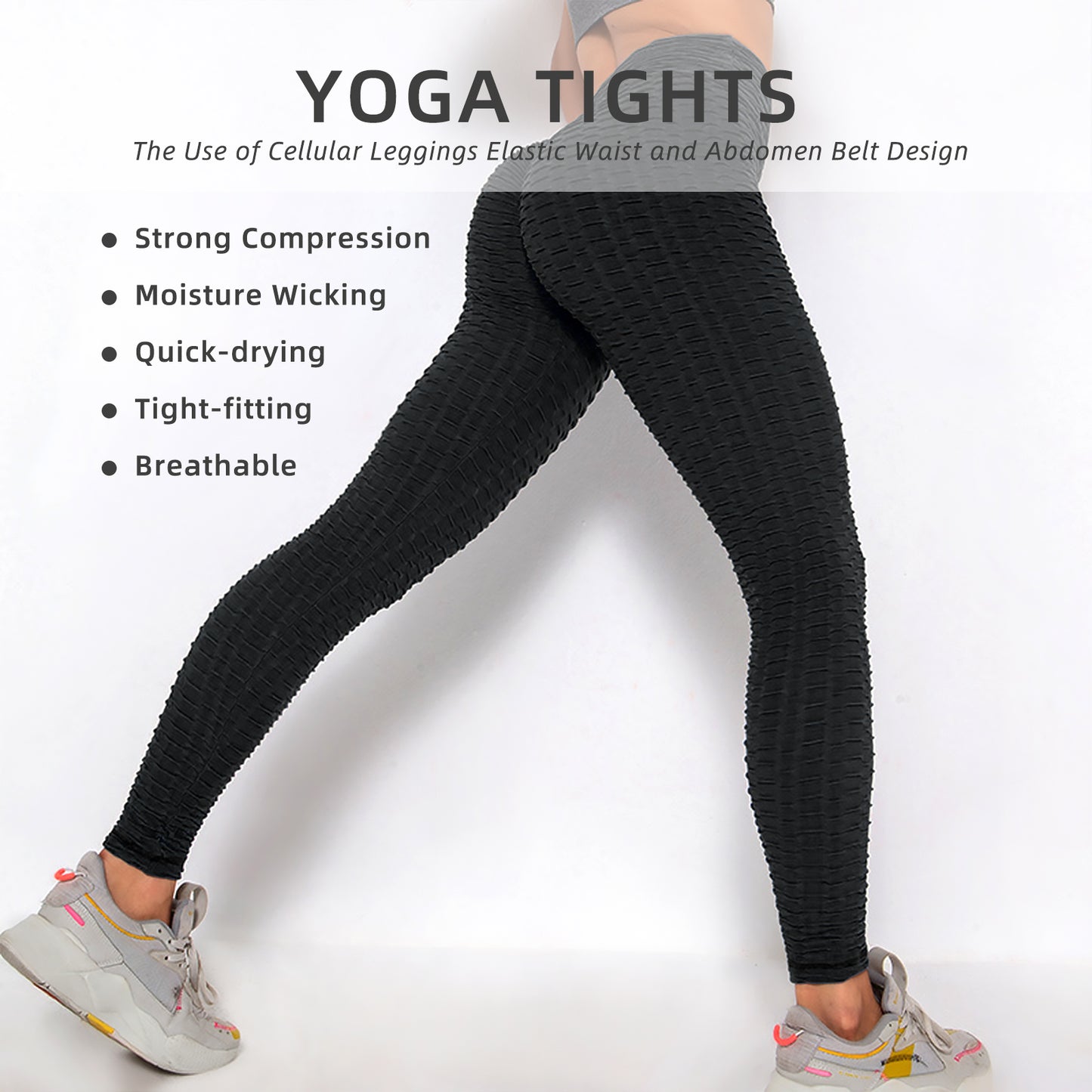 Web Based Women TIK Tok Leggings Bubble Textured Leggings Butt Lifting Yoga Pants Black Amazon Banned