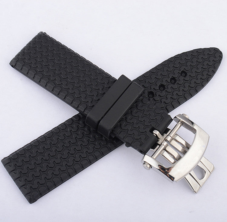 Web Based Chopard Butterfly Buckle Silicone Rubber Strap