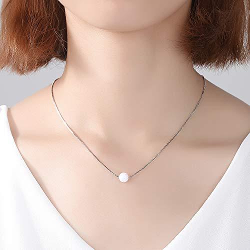 Web Bsed Women's Opal Ball Necklace Jewelry White