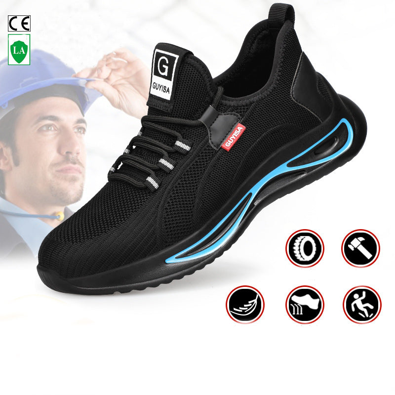 Web Based Steel Toe Shoes For Men Work Safety Shoes Nonslip Indestructible Sneakers