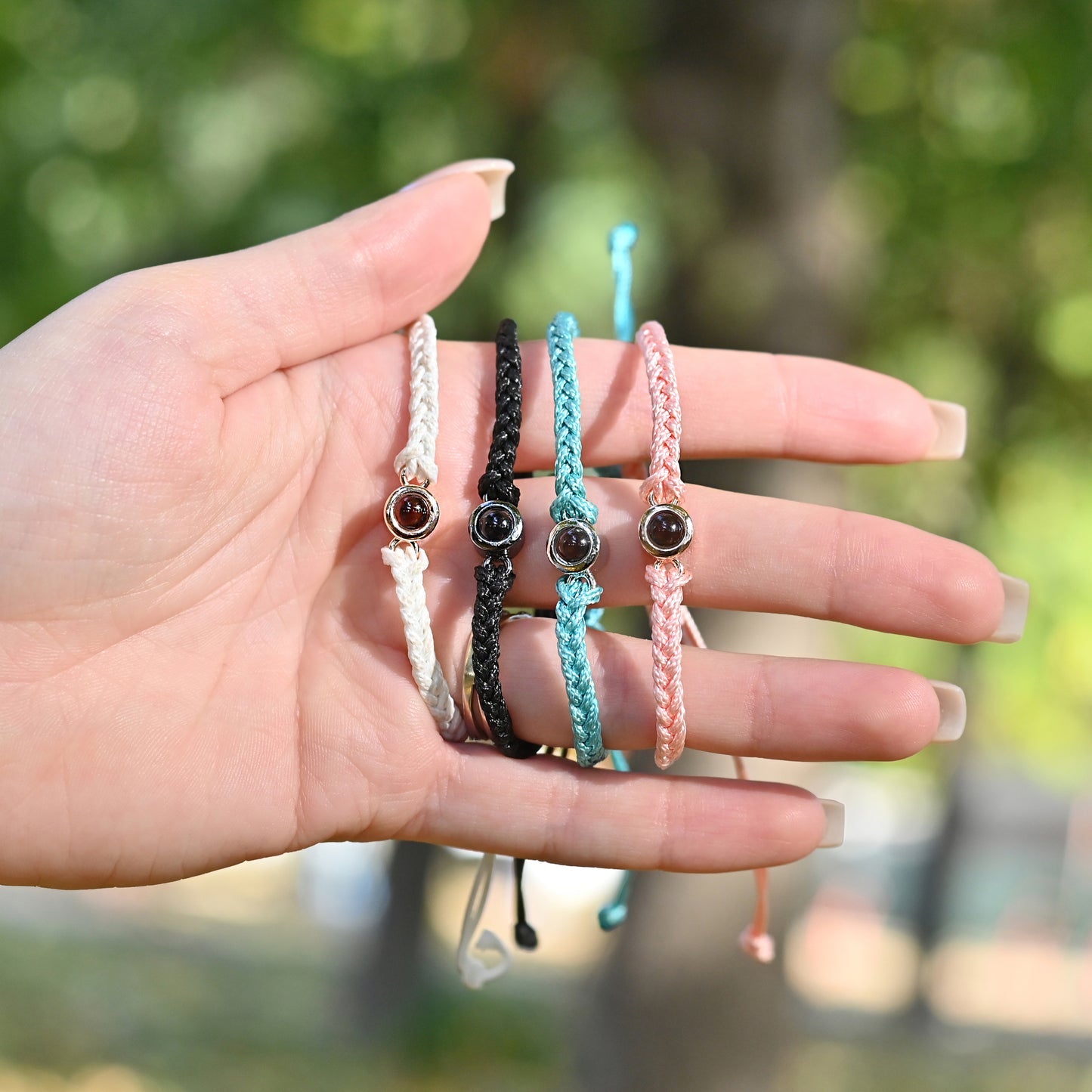 Web Based Creative Customized Color Photo Projection Bracelet Hand Woven Lovers Personality Jewelry For Men And Women Valentine's Day Gift