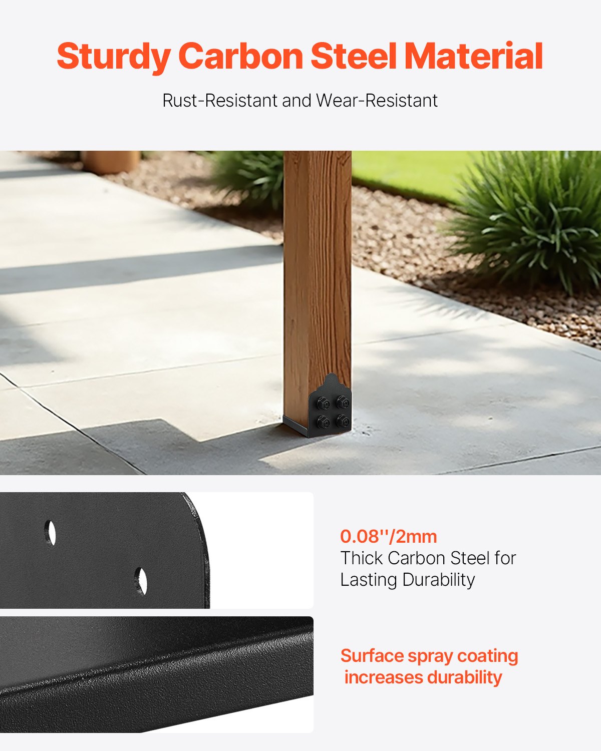 Web Based 2 Pack 8x8 Post Base Brackets Wood Fence Post Anchor Inner Size 7.9x7.5 Inch