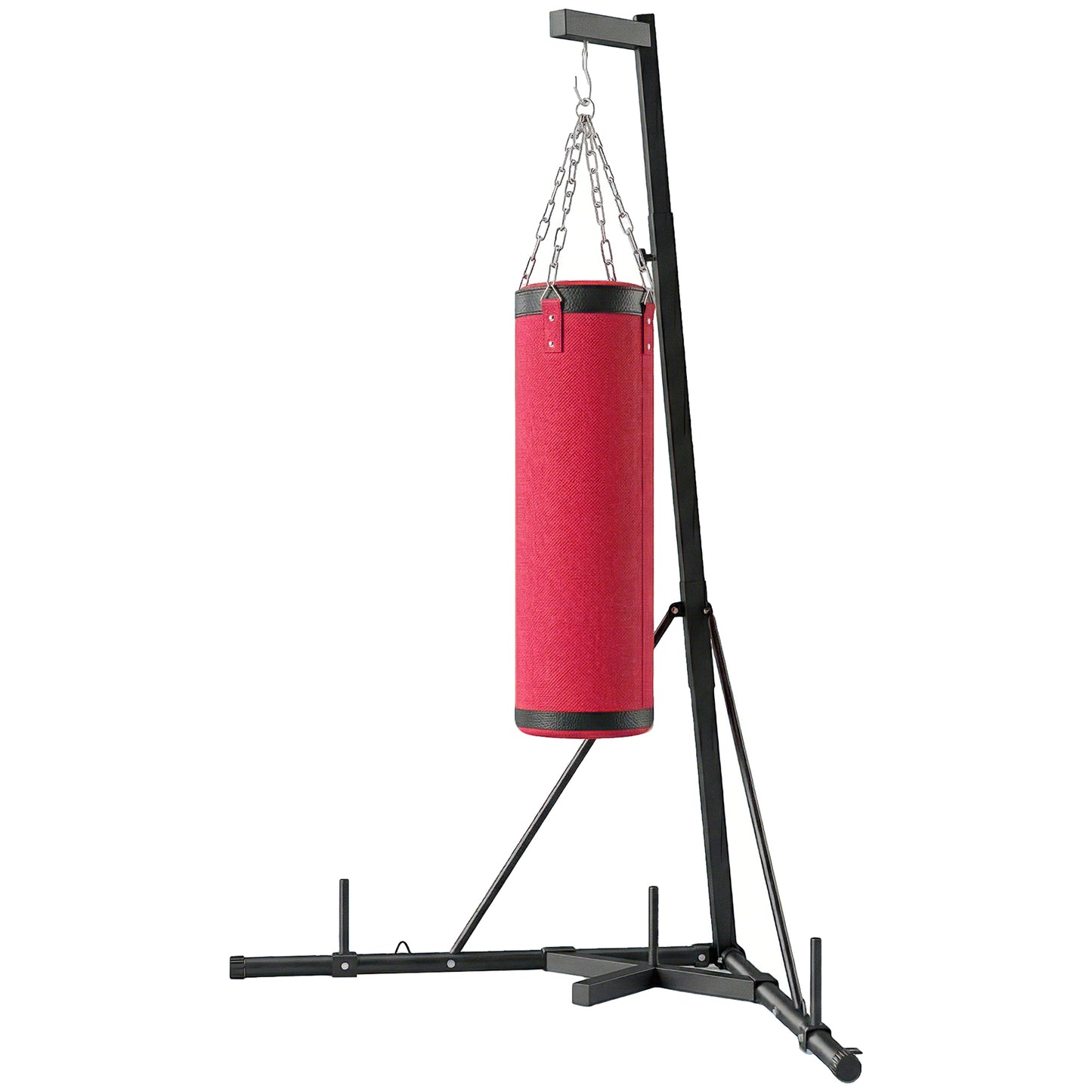 Web Based Punching Bag with Stand for Adults, 72.8"-90.9" Height Adjustable Freestanding Boxing Stand with Canvas Sandbag, Red