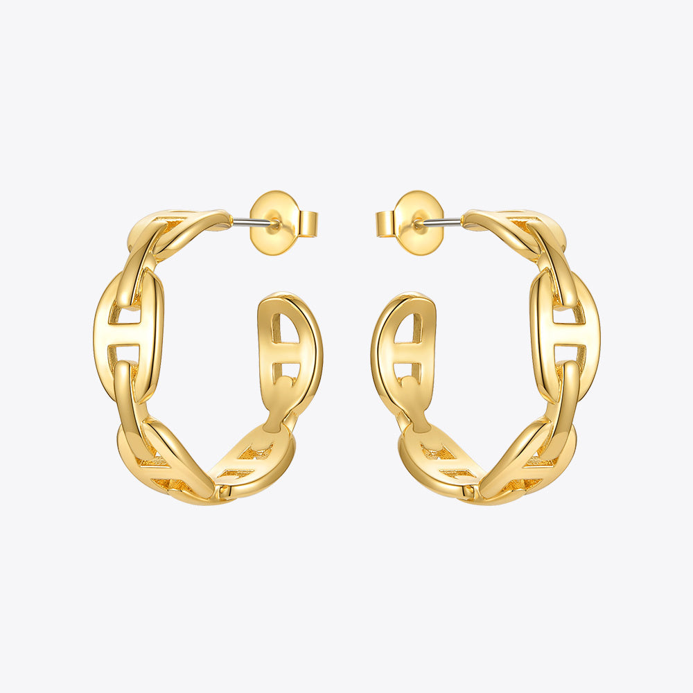 Web Based Japanese Chain Stud Earrings Vintage