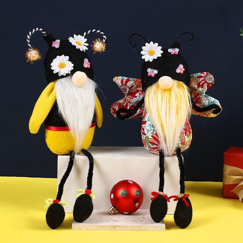 Web Based Bee Festival Flower Butterfly Long Legs Faceless Doll