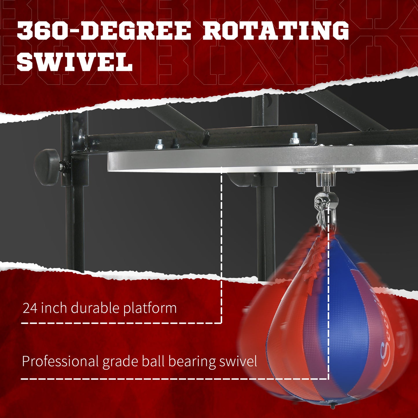 Web Based Adjustable Speed Bag Platform, Wall Mounted Speed Bags for Boxing, with 360-Degree Swivel and 10'' Speedbag