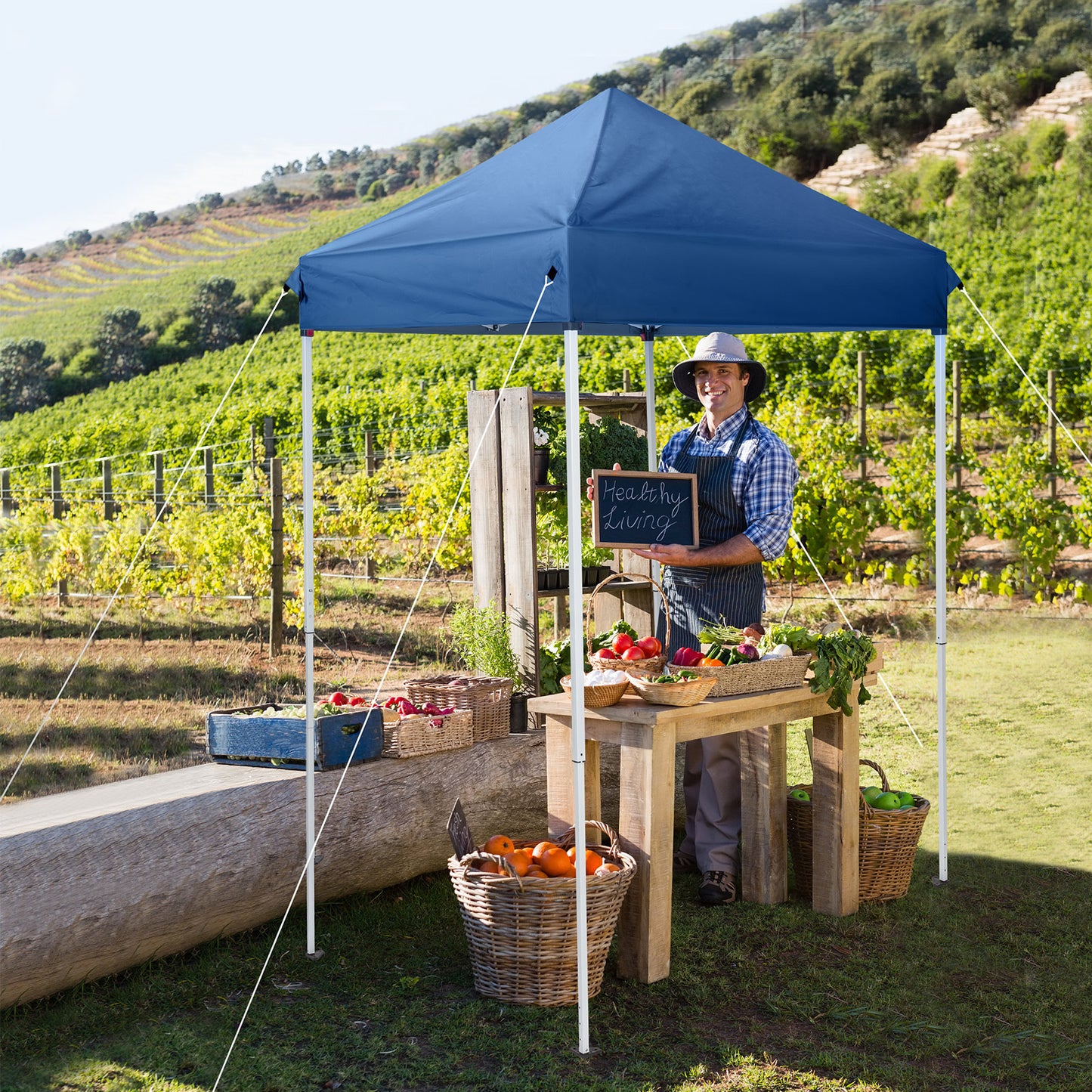 Web Based 5X5ft Blue, Outdoor Awning, Foldable