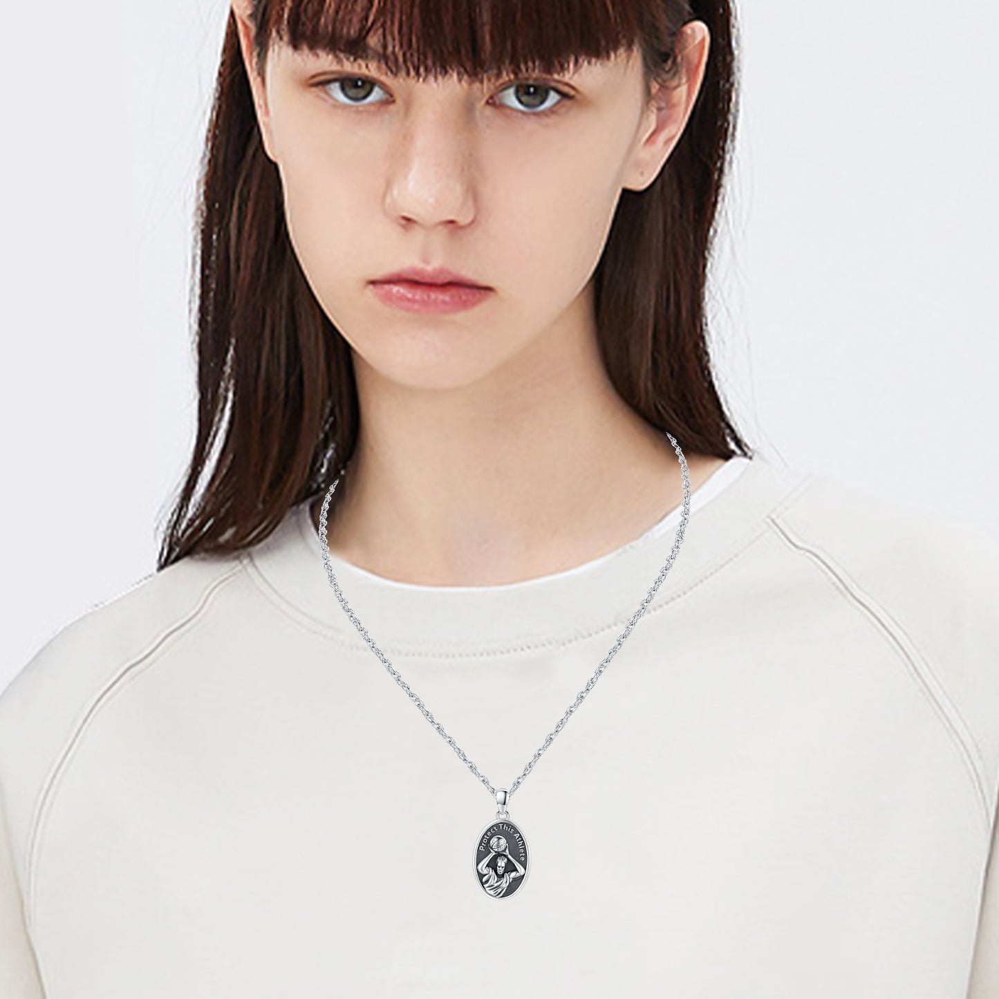Web Based Basketball Athlete Pendant Necklace in 925 Sterling Silver