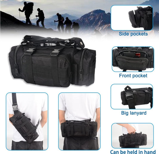 Web Based Universal Tactical Vehicle Back Seat Organizer With 3 Detachable Pouches