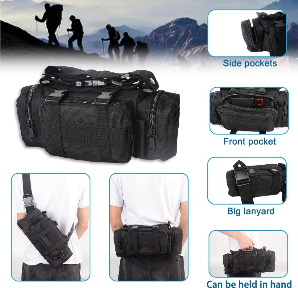 Web Based Universal Tactical Vehicle Back Seat Organizer With 3 Detachable Pouches