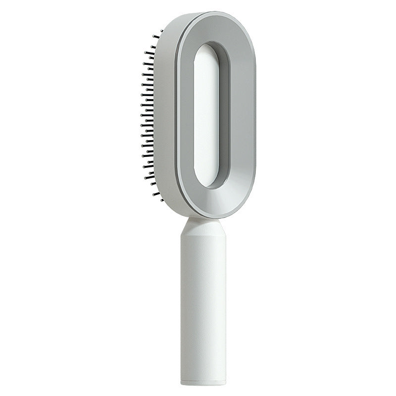 Web Based Self Cleaning Hair Brush For Women One-key Cleaning Hair Loss Airbag Massage Scalp Comb Anti-Static Hairbrush