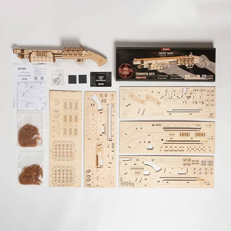 Web Based Robotime ROKR Revolver Gun Model Toys 3D Wooden Puzzle Games Crafts Gift For Children Kids Boys Birthday Christmas Gift Dropship