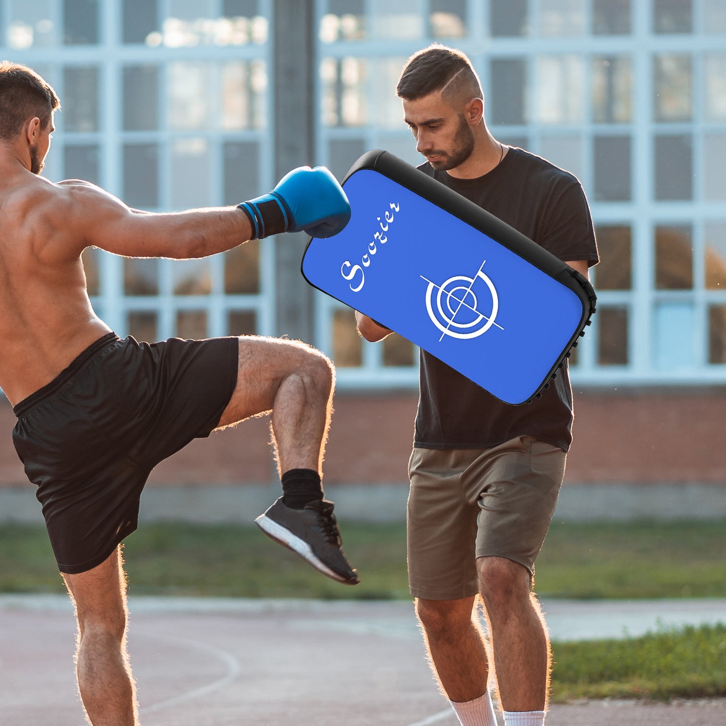 Web Based Muay Thai Kick Shield Punching Pad, Kick Shield For Martial Arts, Karate, Kickboxing, MMA X 1 Unit, Blue