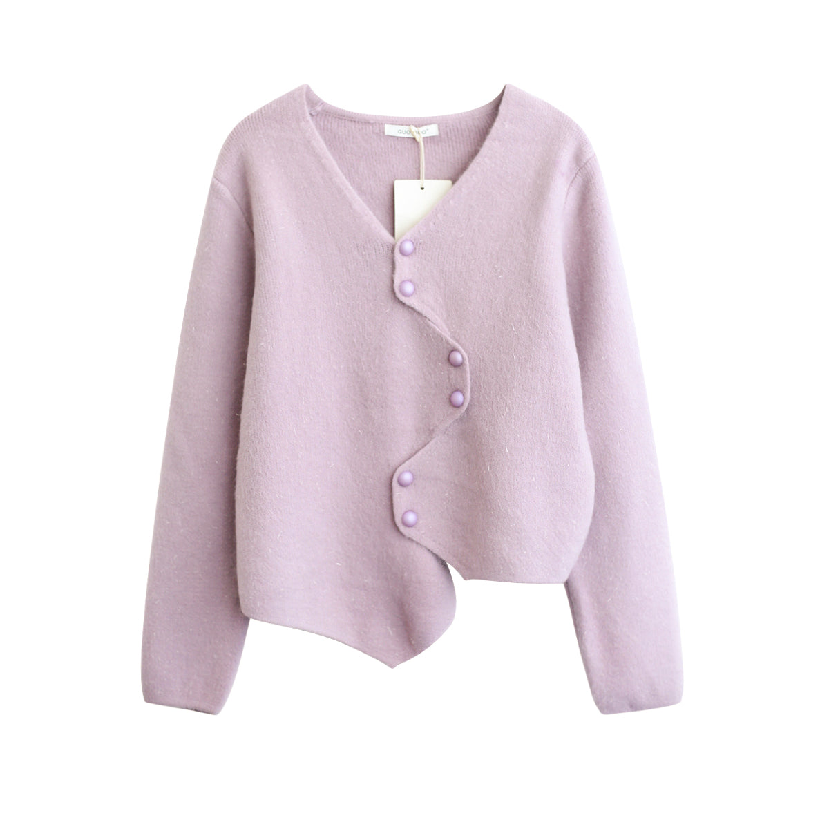 Web Based Irregular V Collar Womens Knitwear Sweater, Fuzzy Sweater, Loose Knit Fuzzy Women's Outerwear, Hand Knit Ribbed Cardigan, Spring Clothing