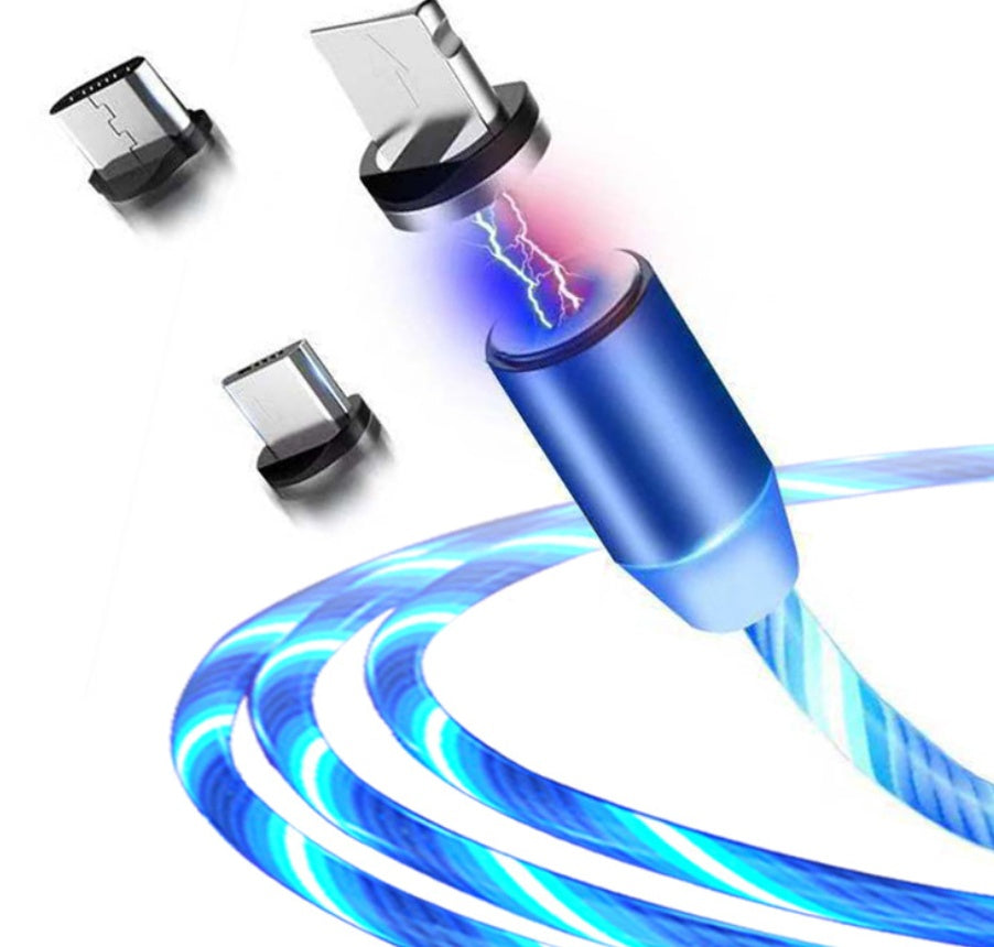 Web Based Compatible with Apple, Flowing Ligh Magnetic Streamer Data Line Cable for Iphone Android Typec