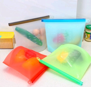 Web Based Silicone fresh-keeping bag vacuum sealed bag food  storage bag refrigerator food fruit storage bag