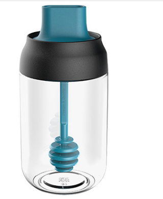 Web Based Kitchen Spice Glass Seasoning Jar with Spoon and Lid 250M