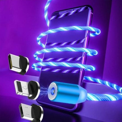 Web Based Compatible with Apple, Flowing Ligh Magnetic Streamer Data Line Cable for Iphone Android Typec