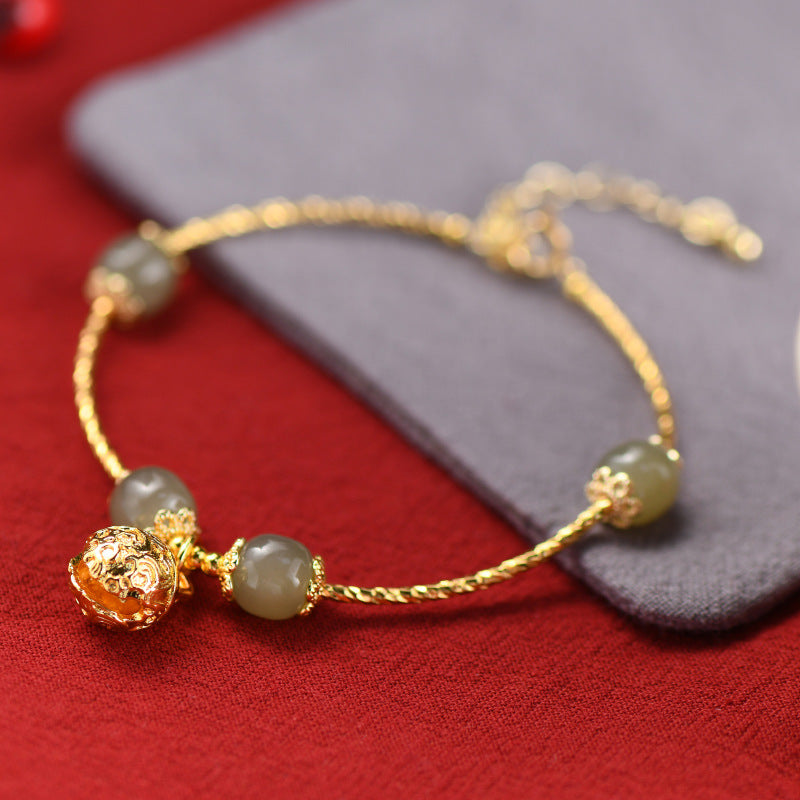 Web Based Flower Transfer Bead Double Layer Bracelet
