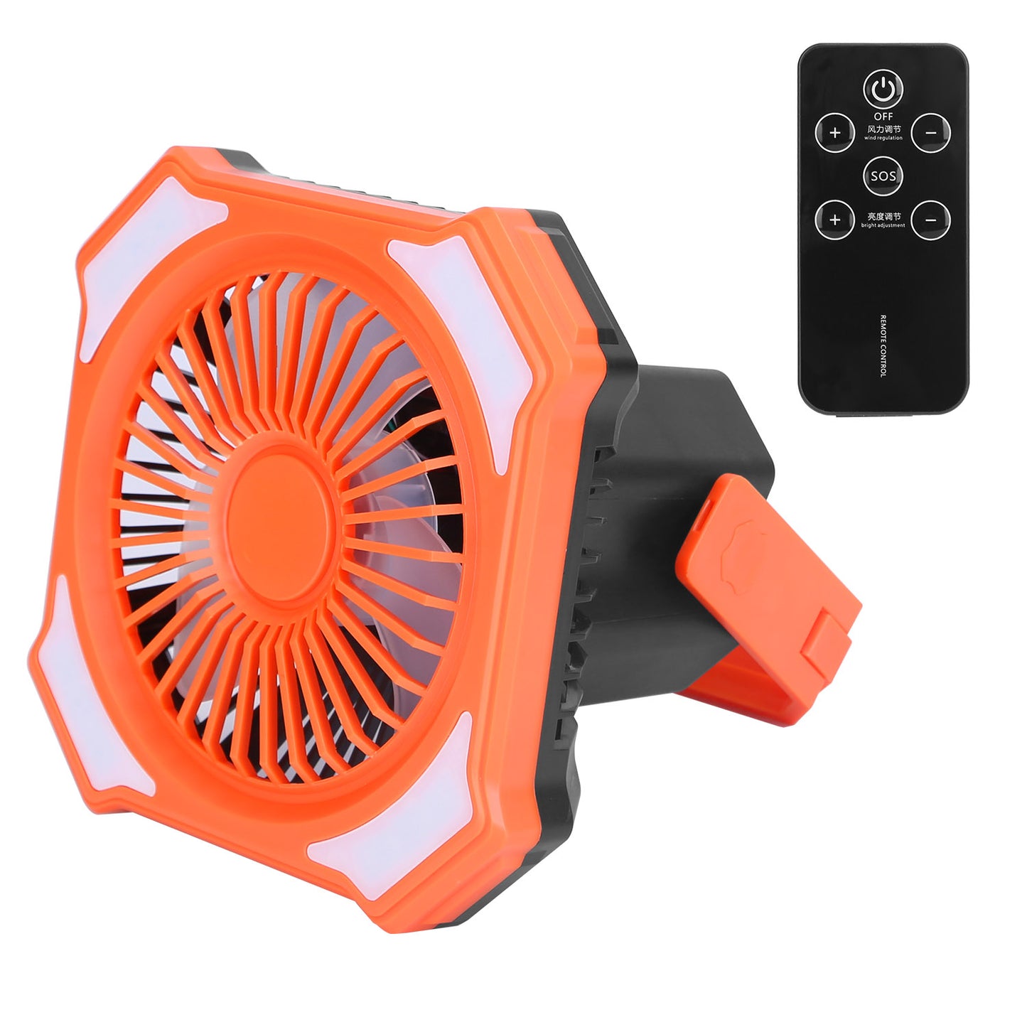 W eb Based Portable Camping Lantern Fan Battery Powered Hanging Fan USB Rechargeable Tent Fan With 4 Light Modes 3 Wind Modes Emergency Power Bank Remote Control Hanging Hook
