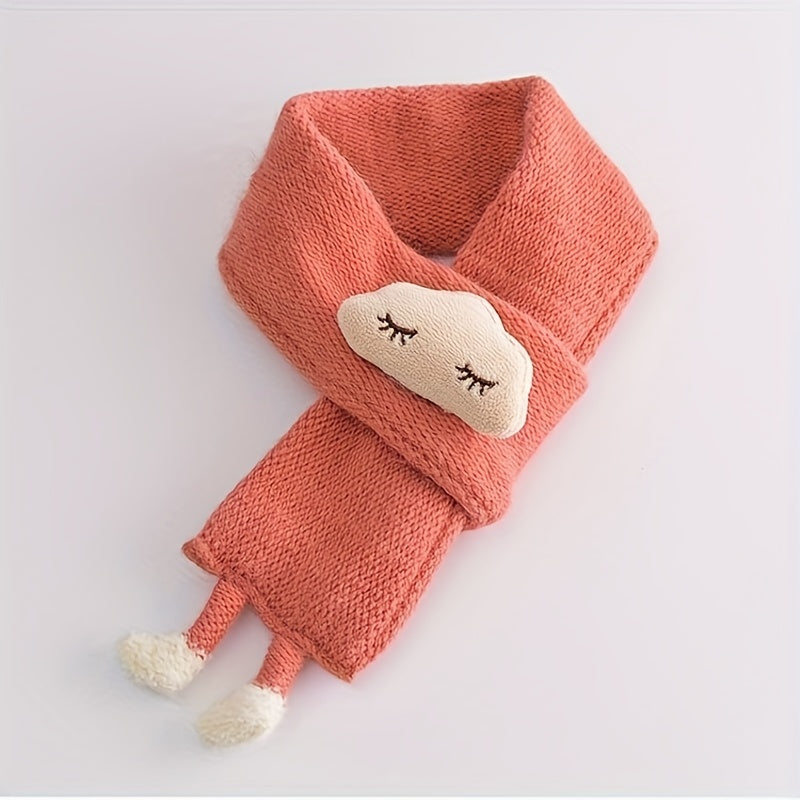 Web Based Children's Scarf, Girls Warm Knitted Scarf, Cute Cloud Neck Scarf For Autumn And Winter Kids Scarf Soft Warm Knit Neck Warmer Winter Classic Scarf For Boys Girls