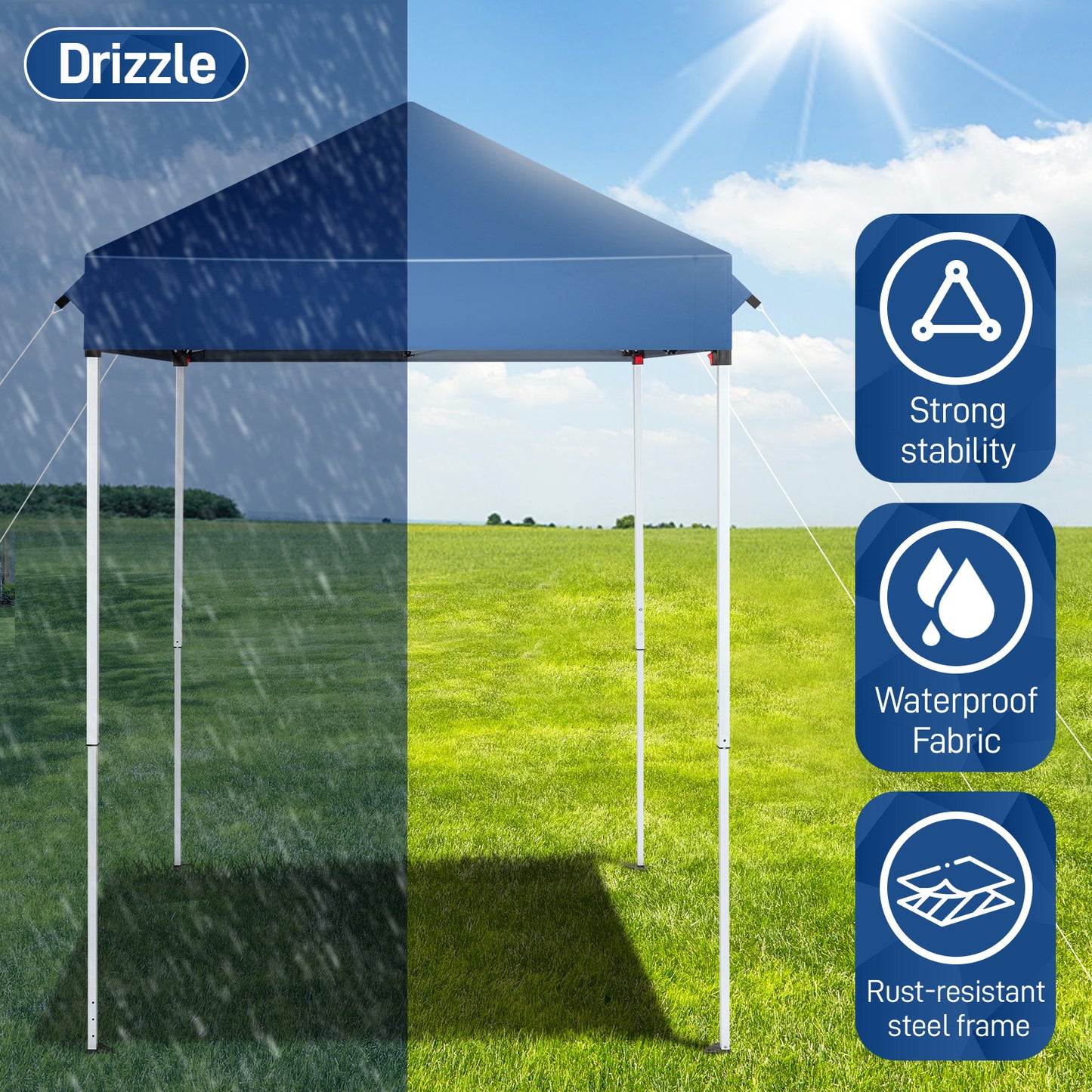 Web Based 5X5ft Blue, Outdoor Awning, Foldable