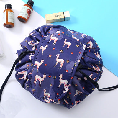 Web Based  Animal Printing Large Capacity Drawstring Lazy Cosmetic Storage Bag