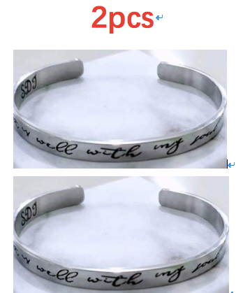 Web Based Mantra Bracelet With Quotes Stainless Steel Cuff Inspirational Jewelry Graduation Gift