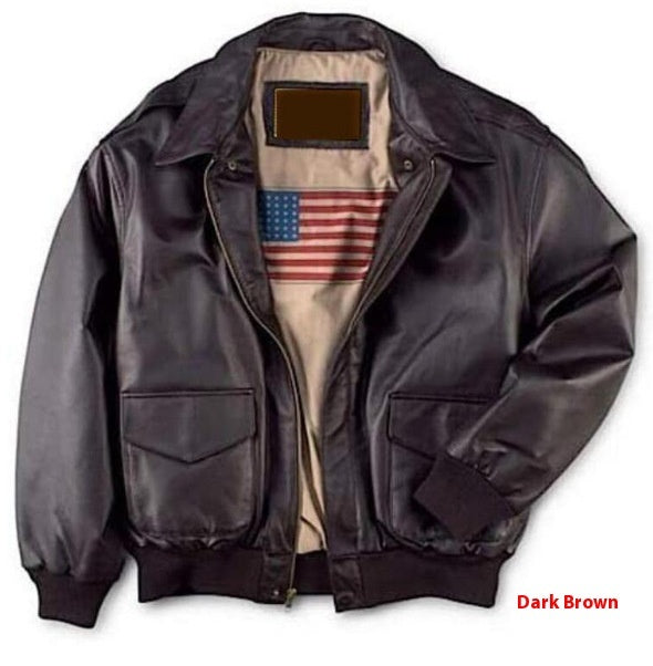Webbased  Retro Oversized US Air Force Fur Leather Coat