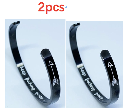Web Based Mantra Bracelet With Quotes Stainless Steel Cuff Inspirational Jewelry Graduation Gift