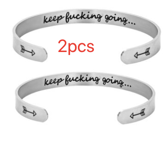 Web Based Mantra Bracelet With Quotes Stainless Steel Cuff Inspirational Jewelry Graduation Gift