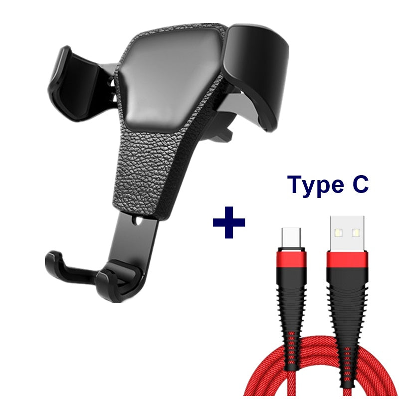 Web Based Leather grain gravity mobile phone car holder