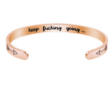 Web Based Mantra Bracelet With Quotes Stainless Steel Cuff Inspirational Jewelry Graduation Gift
