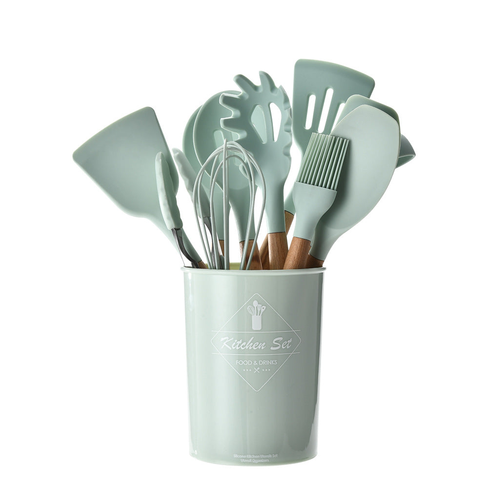 Web Based Silicone Kitchenware With Wooden Handle